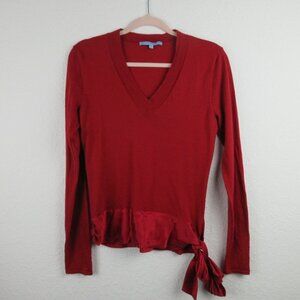 Antonio Melani Red Holiday Sweater Size M Wool Silk Bow